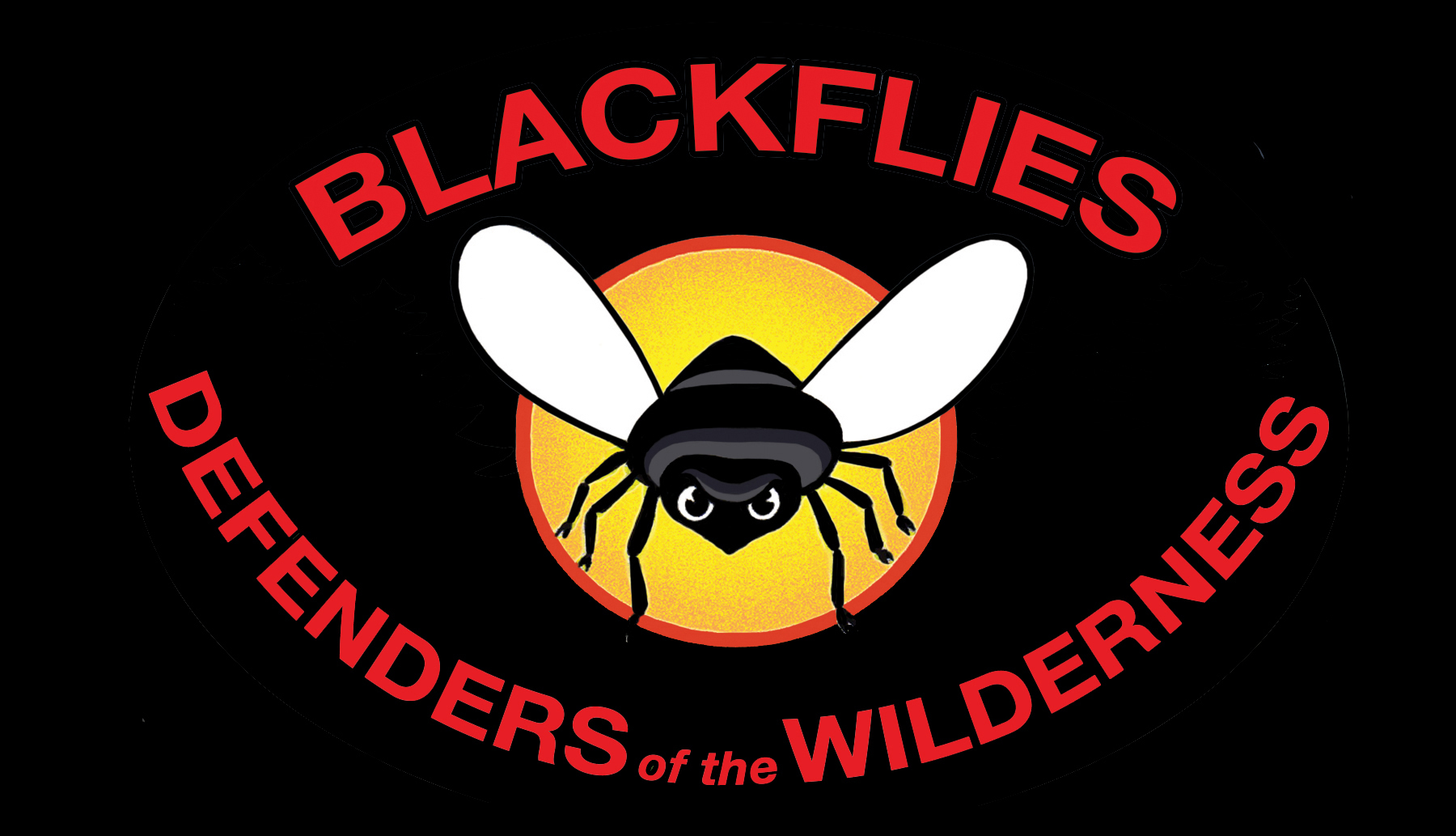 Maine Blackfly Breeders Association logo: a blackfly surrounded by Blackflies_Defenders of the Wilderness